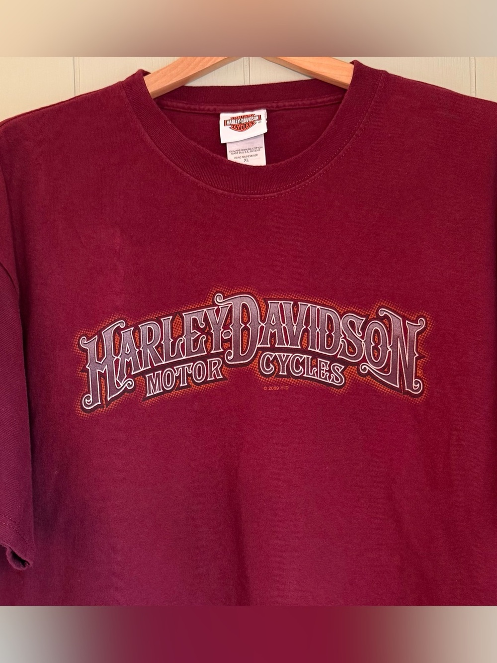 Harley-Davidson Tee Lynchburg Virginia Graphic Short Sleeve XL Burgundy USA 2009 - Picture 4 of 15